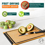 Earth’s Dreams Wood Cutting Board 17x12 Extra Large - Charcuterie Board, Non-Plastic, Non-Toxic, Heavy-Duty, Dishwasher Safe (Tan/Blacks)