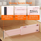 Lifewit 9 Pack Drawer Dividers 4" High, 11-17" Adjustable Drawer Organizers for Clothes, Expandable Dresser Separators in Bedroom/Bathroom/Kitchen/Fridge/Office Organization and Storage, Pink