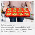 CAKETIME Silicone Muffin Pan Set - Mini 24 Cups, Regular 12 Cups Cupcake Pan, Jumbo 6 Cups Muffin Pan Silicone Bakeware for Baking Set of 3