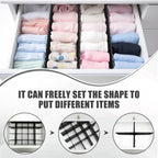 Blosssound 15pcs 5.12x 15 Tall Drawer Divider Adjustable Drawer Organizer DIY Ultra Deep Storage Organizer Separator with Fixed Buckle for Underwear Socks Dormitory Office Kitchen Bedroom(Black)