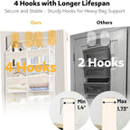 Over the Door Organizer 5 Tiers,Extra Large Behind Door Storage of 10 Compartments,80 lbs Weight Capacity Over the Door Storage, Door Hanging Organizer for Closet, Diaper Organizer, Toy Storage, Beige