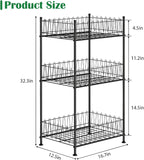 Water Bottle Organizer 3 Tier Freestanding Water Bottle Holder Storage Rack Metal Drink Beverage Soda Can Organizer Shelf Stand for Floor Pantry Kitchen Classroom Food Storage, Black