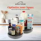 Spectrum Medium Lazy Susan Organizers 9.5 in Pack of 2 for Cabinet Pantry Table Rotating Kitchen Storage Spice Rack Fridge Organization, Charcoal Gray Spinning Turntable for Sauces Jams Condiments