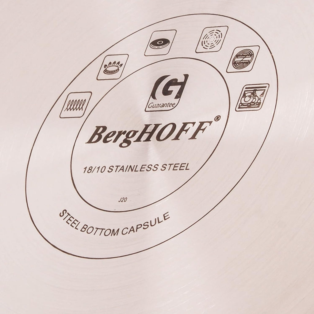 BergHOFF 11 Piece Ouro Cookware Set with Gold Handles and Glass Lids, Silver/Rose