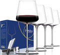 Red Wine Glasses Set of 4-18 oz Hand Blown Crystal Modern Wine Glasses-Unique square wine glasses with flat bottom For Cabernet, Pinot Noir, Burgundy