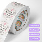 150 Custom Circle/Square BOPP Roll Labels- Personalized Stickers for Business Logo, Party, Wedding Favor, Baby Shower-Any Design Text + Image, Matte/Gloss Finish (3 Inch Circle)