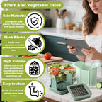 FANTEXY Onion Chopper - French Fry Cutter For Potatoes And Fruit Cutting Machine, Stainless Steel Vegetable Dicer With Grid Blades, Food Chopper With Container Manual Hand Mandoline Slicer For Kitchen