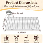 Cooling Racks for Cooking and Baking - 2 PCS 11.65" x 16.85" Grid Wire Baking Rack for Oven Cooking, Baking, Grilling, Roasting -Dishwasher Safe Bacon Rack- Fits Half Sheet Cookie Pan