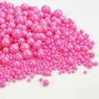 Dazzjoy Edible Hot Pink Pearl Sprinkles, Edible Sugar Candy, 130g/4.58oz, Pink Ball Pearls for Cake Decorating, Cupcake Toppers