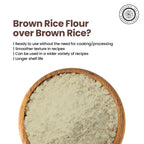 Pride of India- Brown Rice Flour 1 lbs (454 gm) Slightly Nutty Earthy Taste Milled in Small Batches | Ideal for Cakes Soups Noodles Dumplings Pastries Fritters | Vegan, Gluten-Free