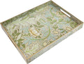 Spsyrine Serving Tray with Handles, Plastic Decorative Tray for Coffee Table, Living Room, Home Decor, Dianthus