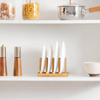 Bamboo Dish Drying Rack for Kitchen Counter and Cabinet, Dish/Book/Plate/Bowl/Cup/Cutting Board/Pot Lid Organizer for Kitchen, Living Room, Study, Display Cabinet (4 Slots)