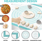 Non stick Pastry Mat, Dough Mat for Rolling, Silicone Baking Mat, Fondant/Pie Crust Mat Kitchen Counter Mat, Macarons Bread Baking Mat Baking Supplies Extra Large 28 x 20 Inch