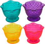 Set of 4 Ice Cream Dishes Waffle Cone Pattern in 4 Assorted Bright Summer Colors Ice Cream Social Ice Cream Party dishes Birthday Ice Cream plate (Abstract), Medium