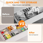 Criusia Utensil Drawer Organizer for Kitchen, 8 Pack Silverware Organizer Utensil Holder, Clear Plastic Drawer Dividers for Flatware, Cutlery, Kitchen Gadgets Accessories, Organizador de Cocina