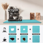 Dish Drying Mat for Kitchen Counter | Coffee Bar Mat for Countertops | Heat Resistant Drainer Mat with Non-slip Rubber Backed | Hide Stain Kitchen Absorbent Draining Mat | Turquoise 16"x18"