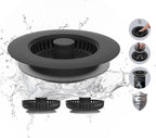 Hibbent All Metal Stainless Steel 3 in 1 Kitchen Sink Drain Strainer, Upgraded Sink Stop Combo, 3 Anti-Clogging Stainless Steel Baskets Strainer with Metal Handle for US Standard 3-1/2" Drain, Black