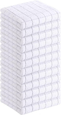 Homaxy 100% Cotton Terry Kitchen Dish Cloths, Ultra Soft and Absorbent Dish Towels for Kitchen, Suitable for Drying and Washing Dishes, 12 Pack, 12 x 12 Inches, White