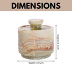 Marble Salt Cellar With Lid- Pack Of 2 Marble Salt And Pepper Bowls- Salt Holder With Lid To Put Salt, Paprika, Pepper, And Spice (Onyx Green & White, Style 01)
