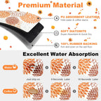 Findosom 2PCS 17" x 32" Dish Drying Mat & 24" x 5.5" Sink Splash Guard, Super Absorbent & Cuttable Dish Mat Drying Kitchen Mat with Orange Floral, Hide Stain Drying Mat for Kitchen Counter