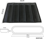 Bluedrop Hot Dog Molds Silicone Bread Forms Non Stick Bakery Trays For Roll Toasting 5 Loaves 12" Sheets