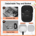 4.5QT Large Air Fryer – See-Through Glass, 360° Hot Air and Auto Shut-Off for Golden, Crispy Food