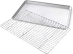 USA Pan 1607CR Bakeware Extra Large Sheet Baking Pan and Bakeable Nonstick Cooling Rack Set, XL, Metal