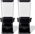 Cereal Dispenser Countertop, 5L Kitchen Organization Cereal Containers Storage, Desktop Candy Dispenser Plastic Cereal Dispenser, Snack Containers Can Hold Granola, Dry Food, nut, Grain (Black, 2Pc)