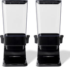 Cereal Dispenser Countertop, 5L Kitchen Organization Cereal Containers Storage, Desktop Candy Dispenser Plastic Cereal Dispenser, Snack Containers Can Hold Granola, Dry Food, nut, Grain (Black, 2Pc)