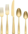 Oneida 896759 Reid Vintage Champagne Tumbled 20 Piece Flatware Set
