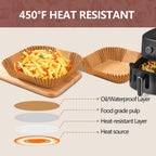 UBeesize 7.5 Inch Air Fryer Paper Liners,300 PCS Parchment Paper, Air Fryer Disposable Paper Liners for Microwave, Non-Stick Sheets Square Free of Bleach（Bottom size 6.3 Inch）