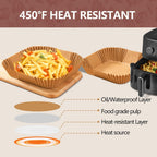 UBeesize 7.5 Inch Air Fryer Paper Liners,400 PCS Parchment Paper, Air Fryer Disposable Paper Liners for Microwave, Non-Stick Sheets Square Free of Bleach（Bottom Size 6.3 Inch）