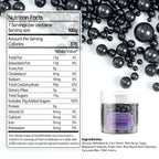 Dazzjoy Edible Black Sugar Sprinkles, Pearl Candy Sprinkles for Cake Decorating, Food Grade, Cupcake Toppers and Black Cake Decorations, Wedding Party Valentines Easter Supplies(130g/4.58oz)