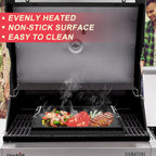 DcYourHome Universal Griddle Insert for Gas Grill/Gas Stove, Nonstick Carbon Steel Flat Top Griddle Plate for Camp Chef, Nexgrill, Kenmore Etc. All Gas Grills, Flat Top for Stove 4 Burner 17" x 13"