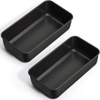 P&P CHEF Loaf Pan Set, 9 x 5 Inch Bread Pans, Stainless Steel Loaf Toast Baking Pans For Bread Meatloaf Lasagna Cake, Healthy & Non Toxic, Oven & Dishwasher Safe,(Black, 2Pcs)