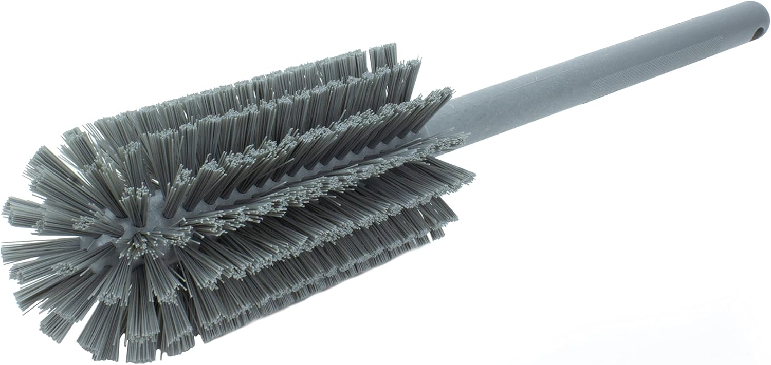 SPARTA Scrub Brush Bottle Brush, Dishwasher Safe Brush with Hanging Hole for Cleaning, Plastic, 16 Inches, Gray
