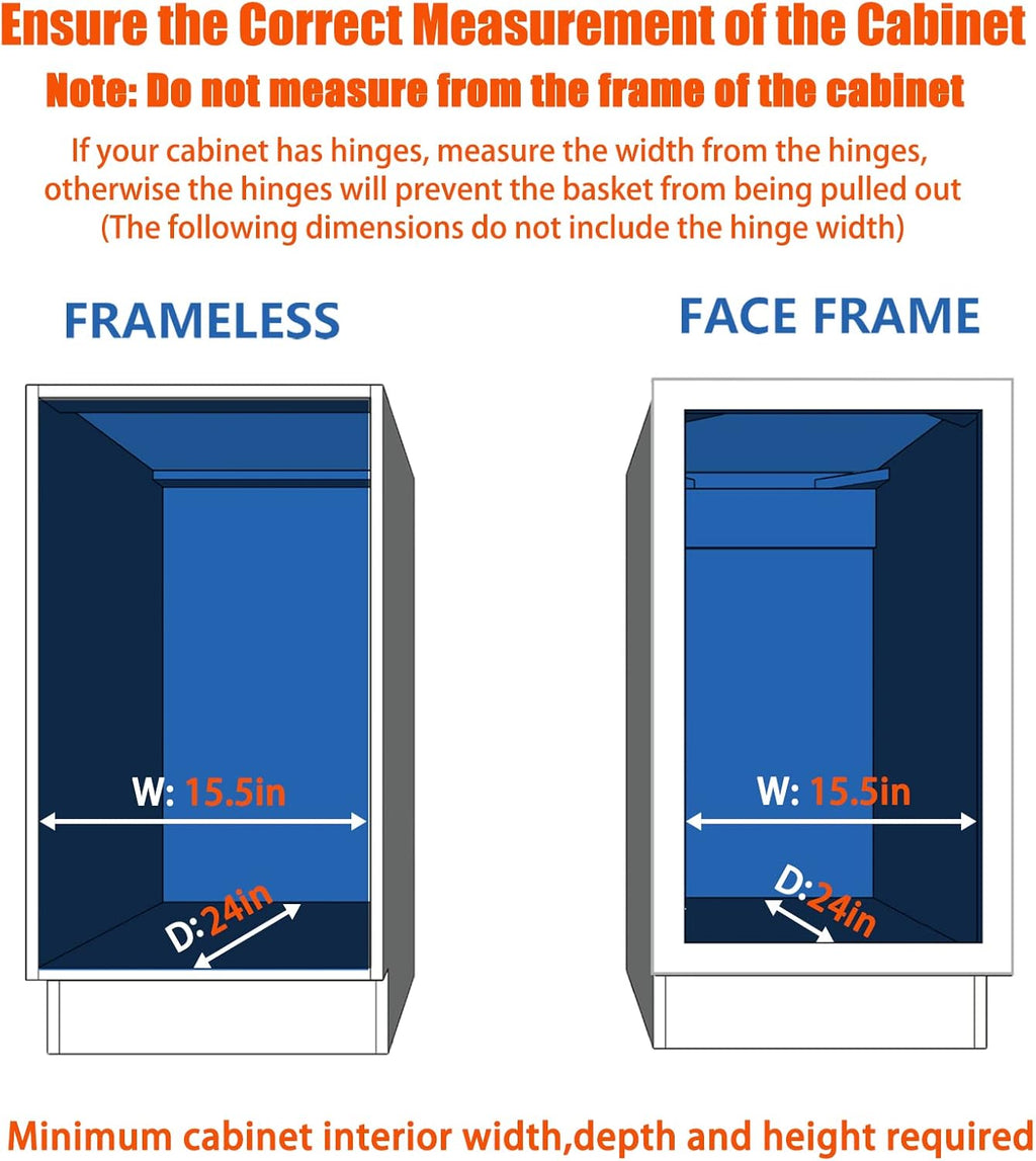 ROOMTEC Pull Out Cabinet Organizer, Cabinet Pull Out Shelves 14" W x 21" D, Heavy Duty Cabinet Drawers Slide Out Kitchen Cabinet Organizers Storage Shelf
