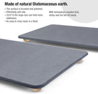 Large Stone Dish Drying Mat for Kitchen Counter, 24"×16" Quick Dry Super Absorbent Eco-Friendly Diatomaceous Earth Stone Mat with hemisphere wooden feet, Non-slip, Heat Resistant, Multi-purpose mats.