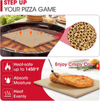Unicook Pizza Stone for Oven and Grill, 15 x 12 Inch Rectangular Baking Stone for Bread, Cordierite Pizza Pan for Baking Crispy Bread, Pie and Cookies, Includes Carry Rack and Dough Scraper