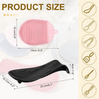 uxcell 1 Set Silicone Spoon Rest for Stove Top, Silicone Spoon Holder for Cooking Spatula, Ladle, Brush Black/Pink