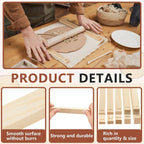 Sasylvia 20 Pcs Pottery Teaching Rolling Mud Stick Guide Mudboard Guide Wooden Strips Rolling Pin Guides Pottery Tools and Supplies for Manual Polymer Clay Tool Gift Craft(Assorted Sizes)