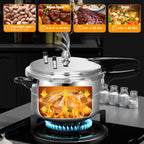 BreeRainz 5.3 Quart Pressure Cooker, 10 PSI Induction Compatible Pressure Canner w/Honeycomb Stainless Steel Clad Base for Fast & Even Heating, Canning Rack Included
