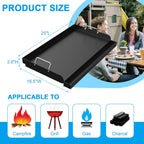 LS'BABQ Universal Flat Top Griddle for Gas/Electric/Charcoal Grills, 25" x 16.5" Nonstick Carbon Steel Cooking Griddle for Weber, Nexgrill, Charbroil, Camp Chef,Kenmore Skillet Plate Teppanyaki Insert