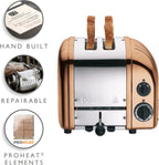 Dualit Classic 2 Slice NewGen Toaster - Stainless Steel - Hand Built in the UK - Replaceable ProHeat elements - Defrost Bread - Mechanical Timer - Copper Classic Toaster
