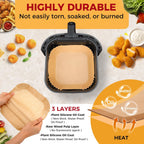 Air Fryer Liners Disposable - 150Pcs 6.5In Square Parchment Paper for Air Fryer Non-Stick Airfryer Basket Liners for Steamer Microwave Oven