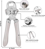 Multi-function Manual Can Opener Bottle Opener, Oversized Hand-held Easy Rotary Knob, Safe Cut Can Opener with Non-Slip Handle, Smoother Cut Sharp Blade for Seniors Kitchen Tool, Grey