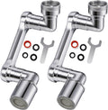 1080° Swivel Faucet Extender, 2 PCS Sink Aerator Attachment with Dual Spray Modes, Rotatable Robotic Arm for Kitchen and Bathroom, Splash Filter Extension for Hand, Face, and Hair Washing