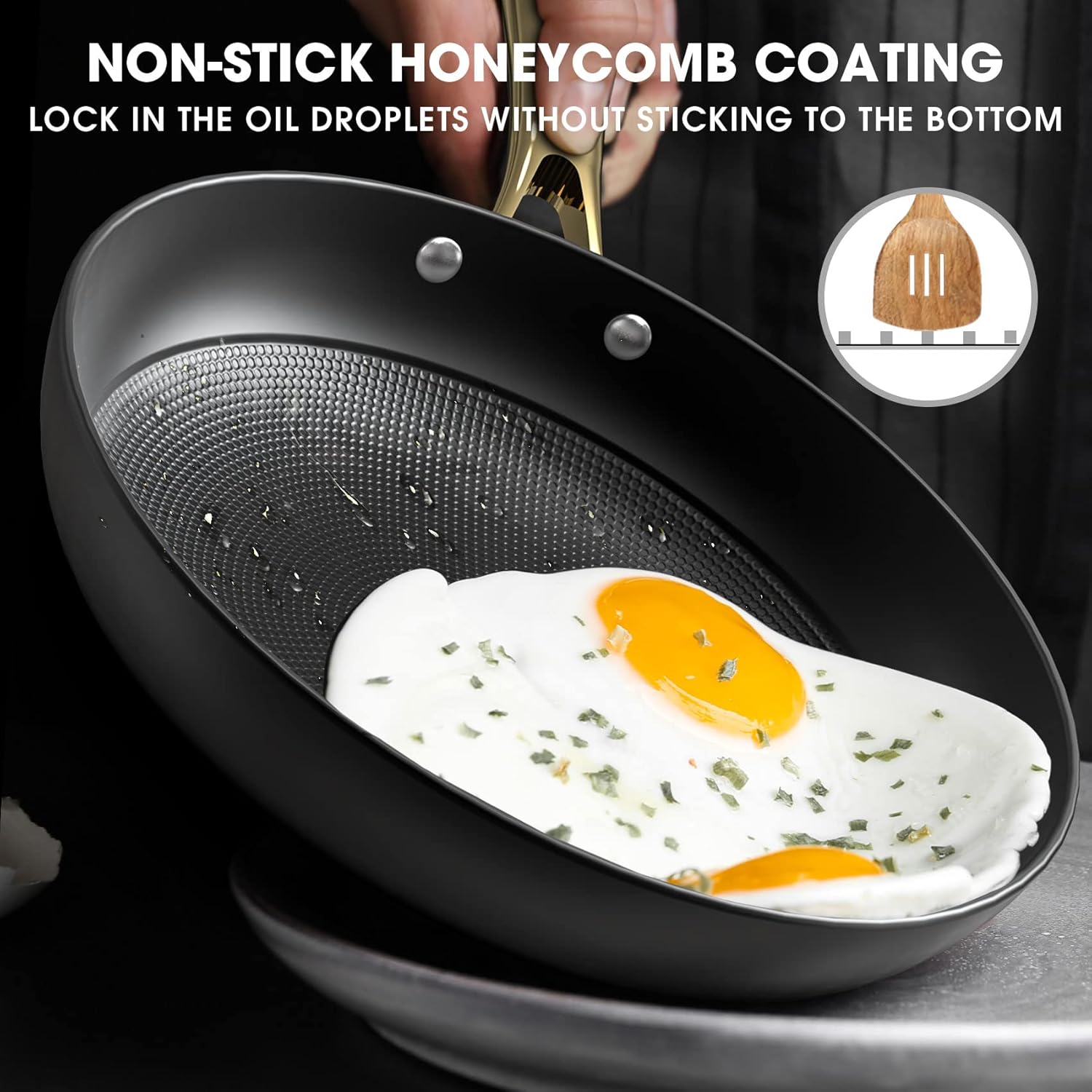 imarku Cast Iron Skillets, 12 Inch Cast Iron Pan, Professional Non Stick Frying Pans Long Lasting Nonstick Frying Pan Nonstick Pans Stay Cool Handle Easy Clean, Unique Birthday Gifts for Women/Men