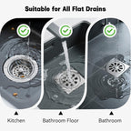 Makerfire 2PCS Shower Drain Hair Catcher, 4.72'', Flat Shower Drain Cover/Filter, Bathroom/Kitchen Sink Drain Strainer, Stainless Steel and Silicone