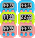 ZILLEEN 6 Pack Kitchen Timers for Cooking Digital Classroom Timers for Teachers Kids Blue Green Pink